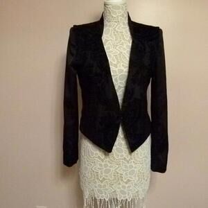 LKNW W118 by Walter Baker unique black embroidered blazer jacket M